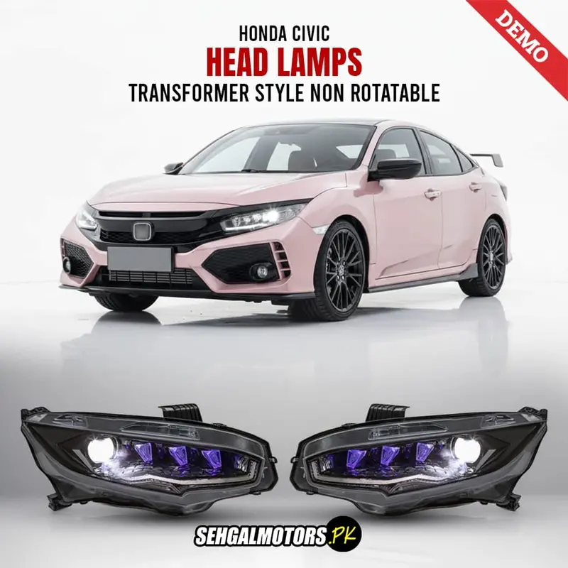 Honda Civic Head Lamps Transformer Style Non Rotatable V2 2016 - 2021 1