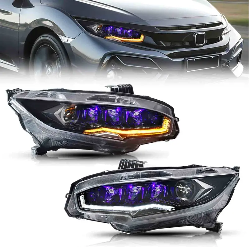 Honda Civic Head Lamps Transformer Style Non Rotatable V2 2016 - 2021 2