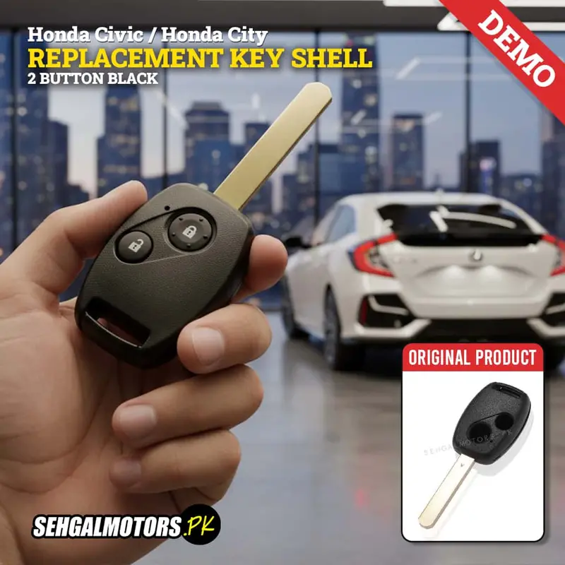 Honda Civic / Honda City Key Shell Case Cover 2 Button Black - Replacement Casing 1
