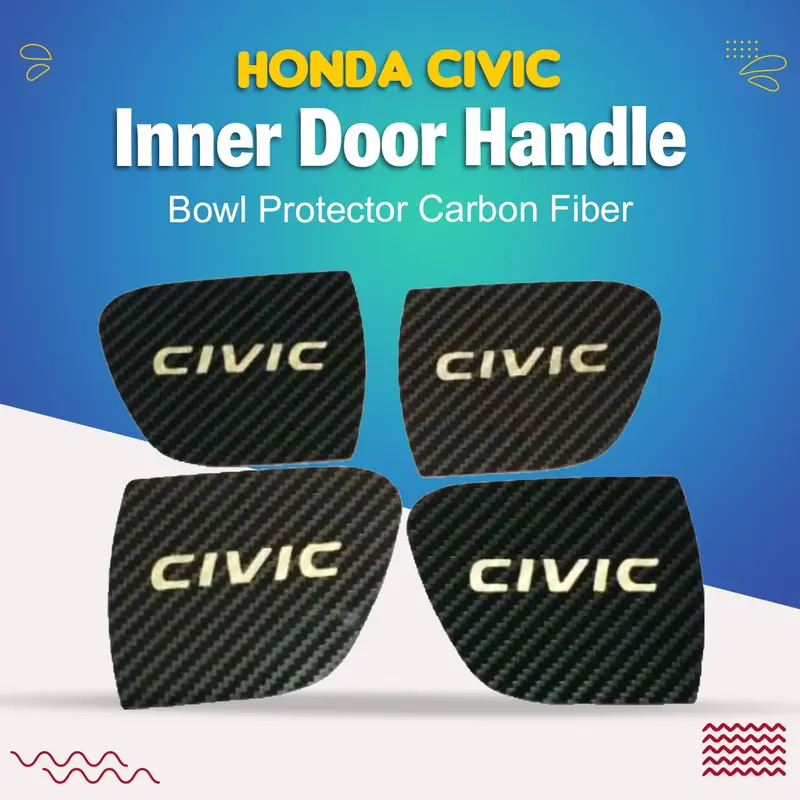 Honda Civic Inner Door Handle Bowl Protector Carbon Fiber 2022 - 2025 1