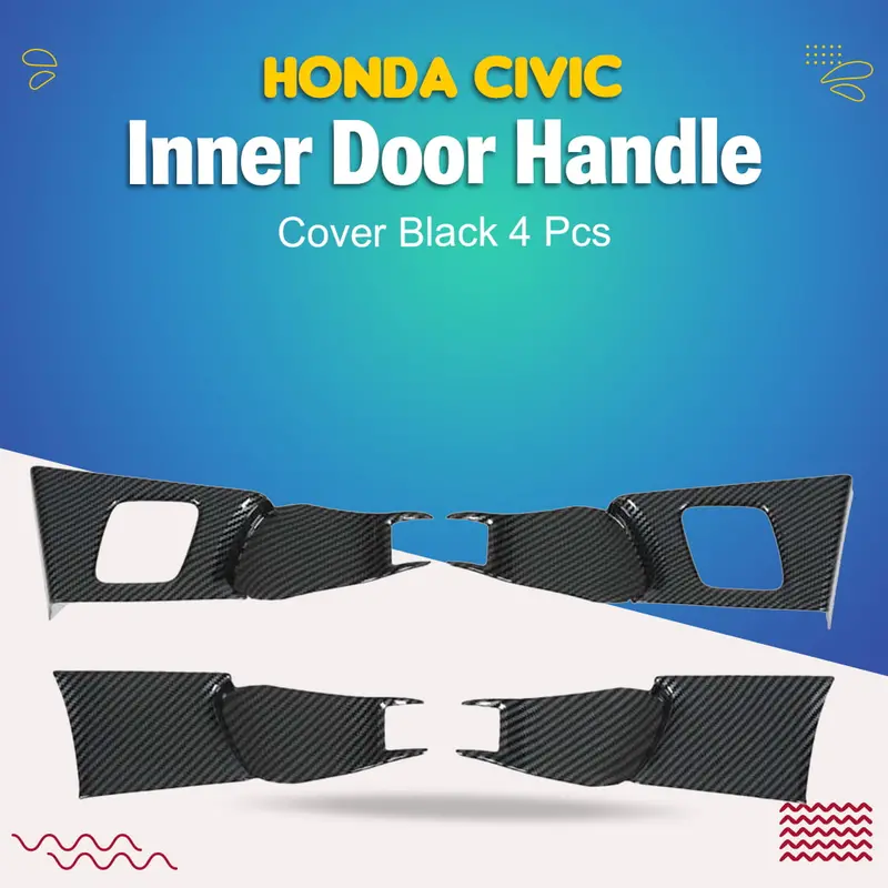 Honda Civic Inner Door Handle Cover Black 4 Pcs 2022 - 2025 1