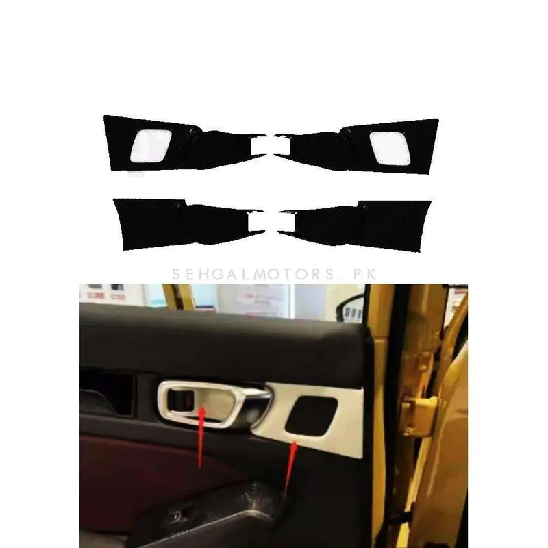 Honda Civic Inner Door Handle Cover Black 4 Pcs 2022 - 2025 2
