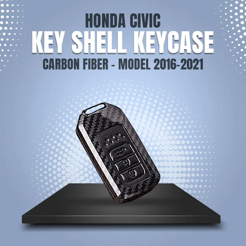 Honda Civic Key Shell Case Cover Carbon Fiber 2016 - 2021 - Replacement Casing 1