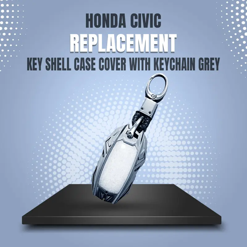 Honda Civic Key Shell Case Cover Grey 4 Button 2022 - 2025 - With Keychain - Replacement Casing 1