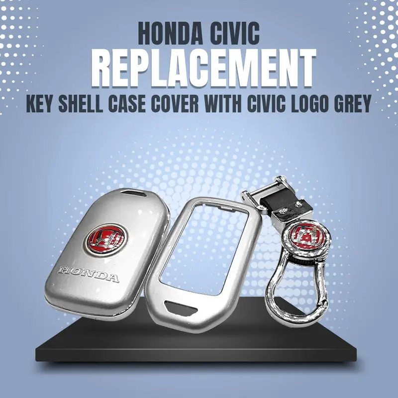 Honda Civic Key Shell Case Cover Grey With Civic Logo 2016 - 2021 - Replacement Casing 1