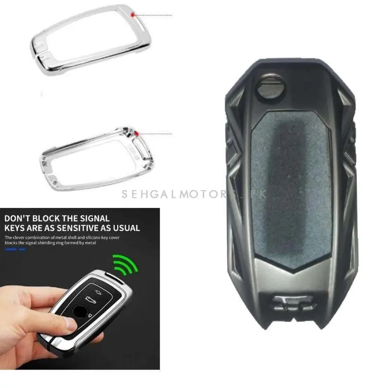 Honda Civic Key Shell Case Cover With Keychain Grey 2006 - 2012 - Replacement Casing 2