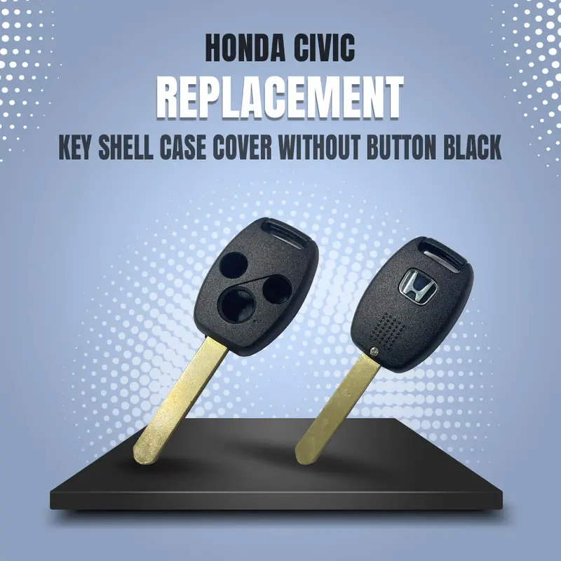Honda Civic Key Shell Case Cover Without Button Black - Replacement Casing 1