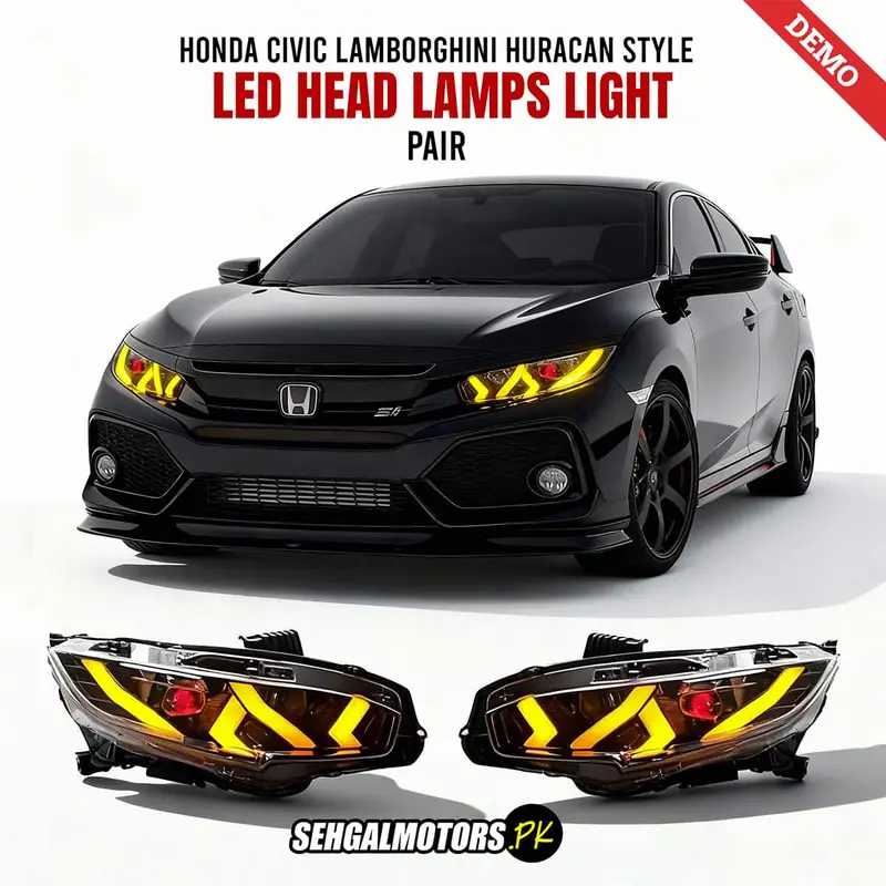 Honda Civic Lamborghini Huracan Style Led Head Lamps Light Pair 2016 - 2021 1