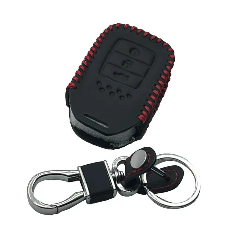 Honda Civic Leather Key Cover 3 Button Black 2016 - 2021 2