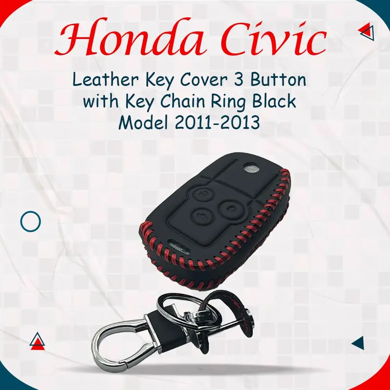 Honda Civic Leather Key Cover 3 Buttons 2011 - 2013 1
