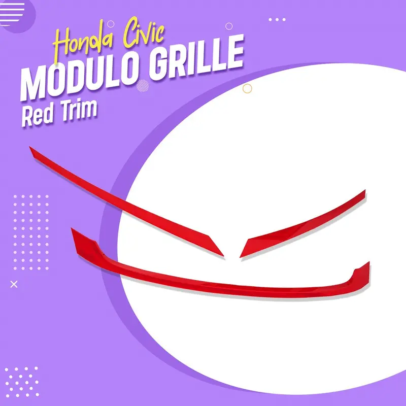 Honda Civic Modulo Grille Red Trim 2016 - 2021 1