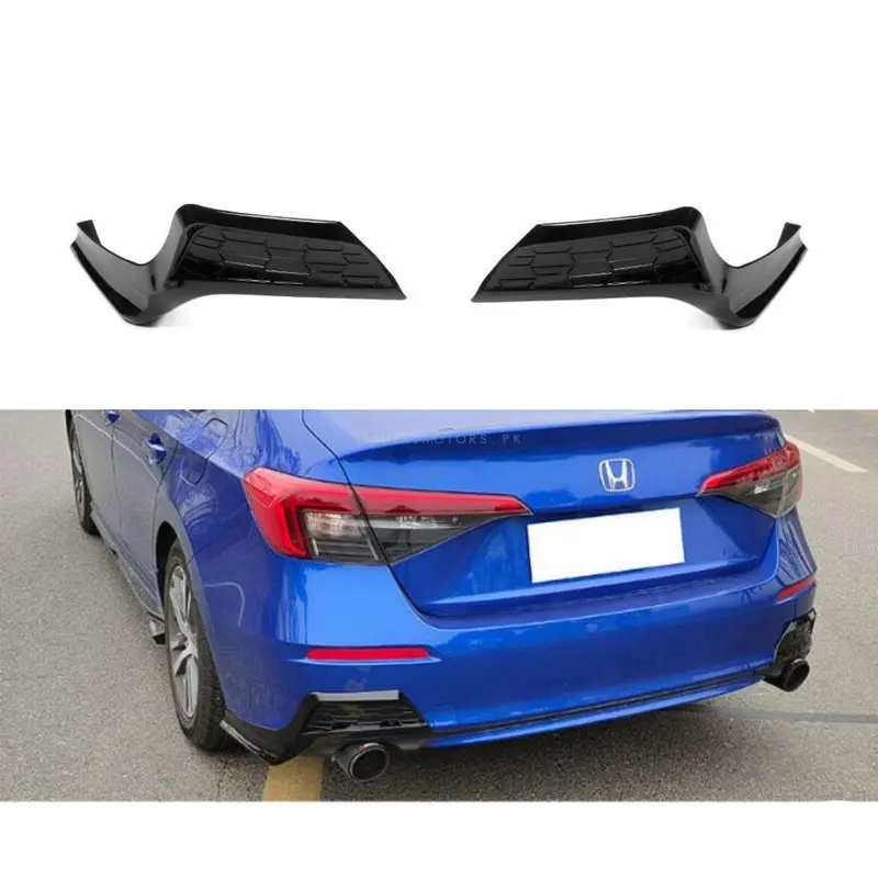 Honda Civic Modulo Style Rear Bumper Corners Glossy Black 2Pc 2022 - 2025 1