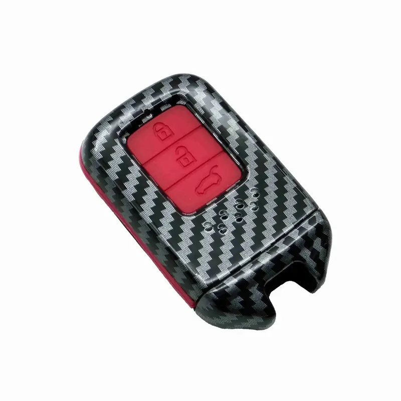 Honda Civic Plastic Protection Key Cover 3 Buttons 2016 - 2021 - - Carbon Fiber With Red Pvc 2