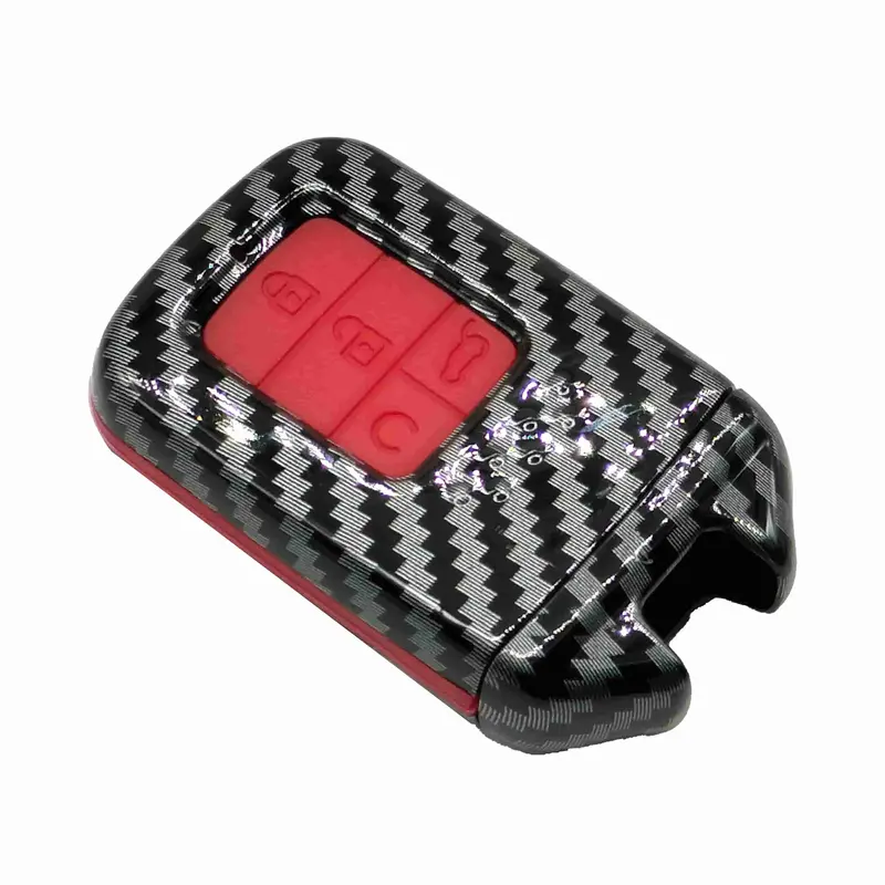 Honda Civic Plastic Protection Key Cover 4 Buttons 2016 - 2021 - Carbon Fiber With Red Pvc 2