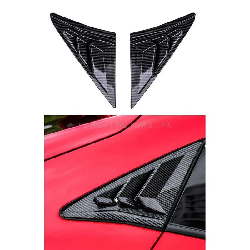 Honda Civic Quarter Glass Evo Rack Louver Vents Carbon Fiber 2 Pcs 2022 - 2025 1
