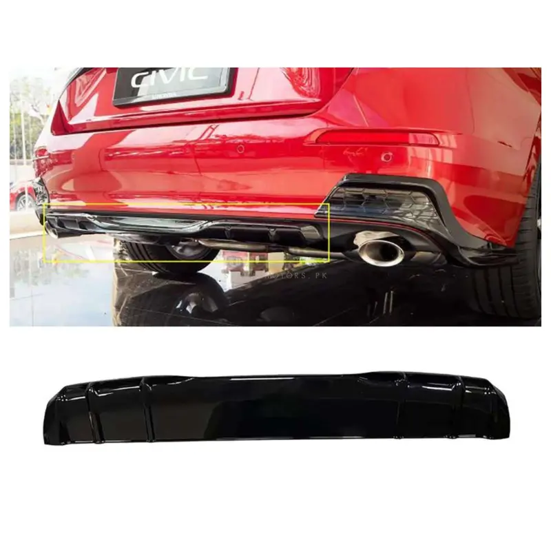 Honda Civic Rear Bumper Diffuser Glossy Black 2022 - 2025 2