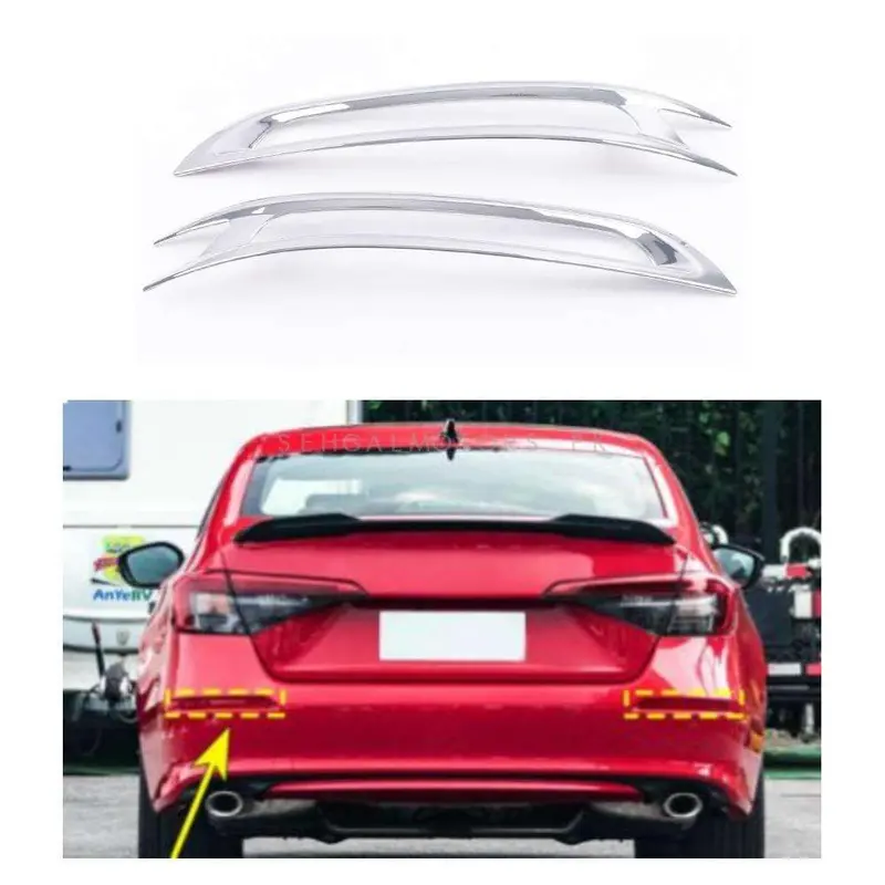 Honda Civic Rear Fog Lamps Trims Chrome 2022 - 2025 2