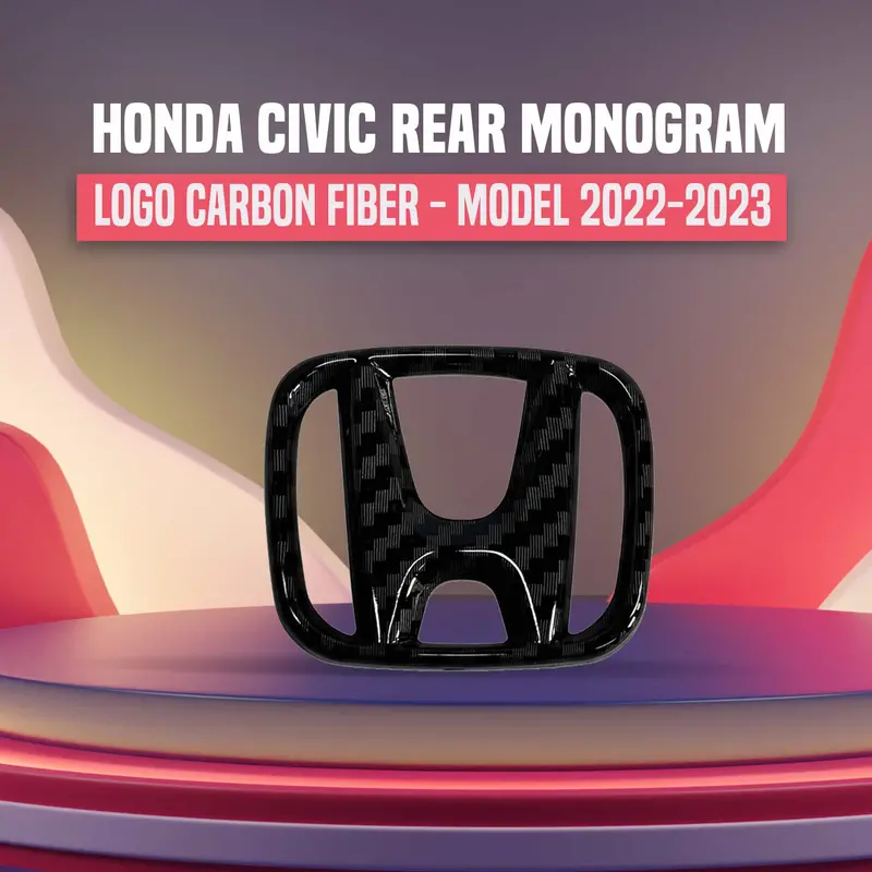 Honda Civic Rear Logo Carbon Fiber 2022 - 2025 1