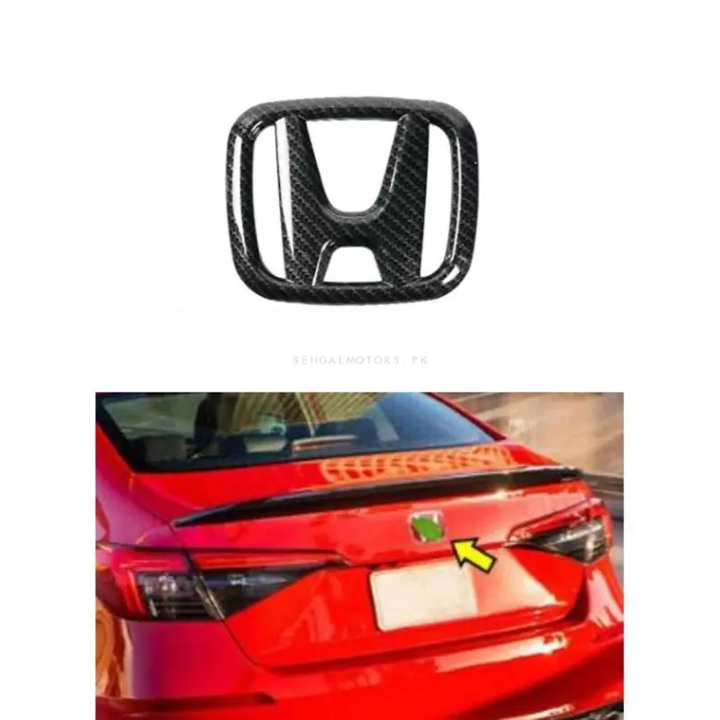 Honda Civic Rear Logo Carbon Fiber 2022 - 2025 2