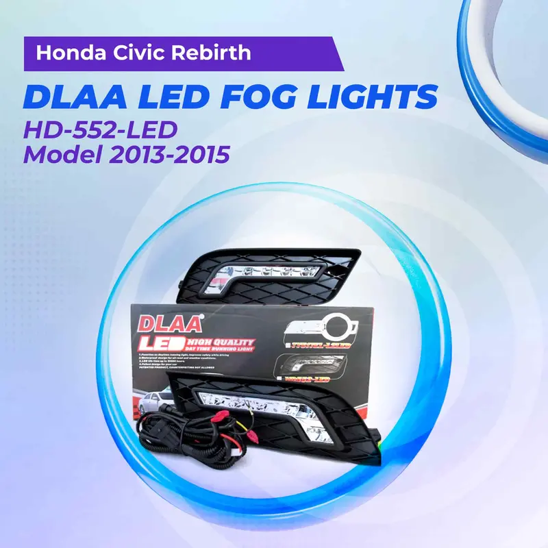Honda Civic Rebirth Dlaa Led Fog Lights Hd-552-Led 2013 - 2015 1