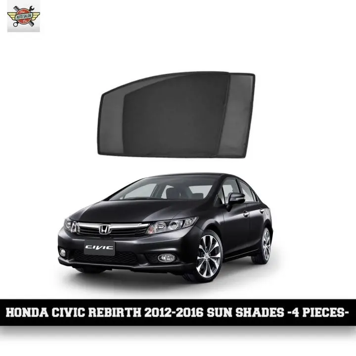 Honda Civic Rebirth Side Sunshades Black Model 2012-2015 1