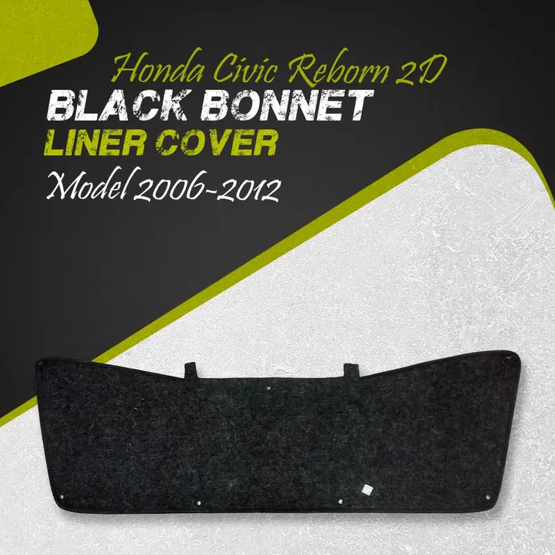 Honda Civic Reborn 2D Black Bonnet Liner Cover 2006 - 2012 - Protector Lid Garnish Bonnet Namda 1