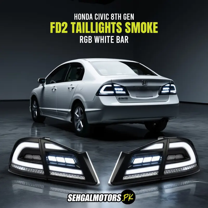 Honda Civic Reborn Back Lamps Lights Fd2 Smoke White Bar Pair 2008 - 2011 1
