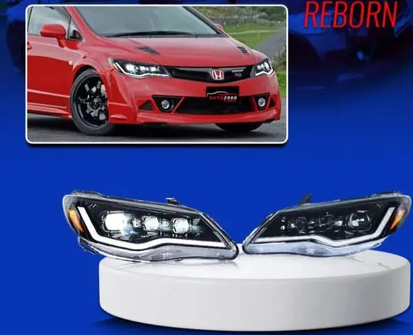 Honda Civic Reborn Head Light Black V5 Model 2007-2012 1