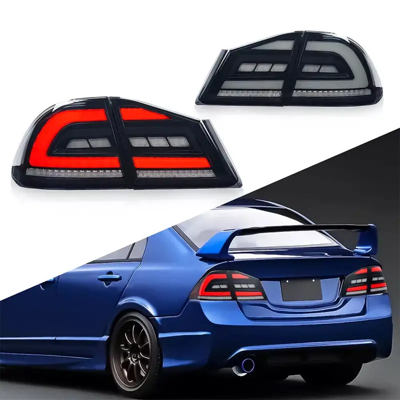 Honda Civic Reborn Led Back Lamps Smoke 2006 - 2012 - 8Th Generation 2