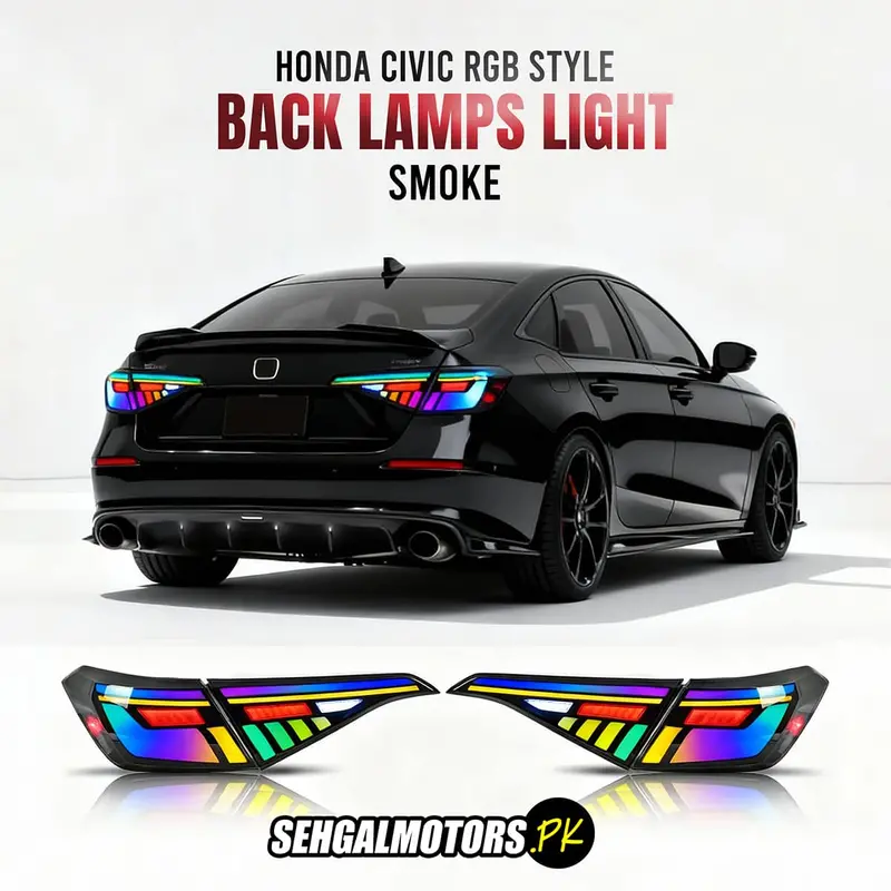 Honda Civic Rgb Style Back Lamps Light Smoke White 2022 - 2025 1