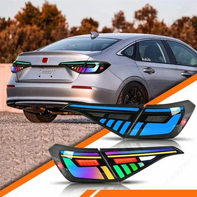 Honda Civic Rgb Style Back Lamps Light Smoke White 2022 - 2025 2