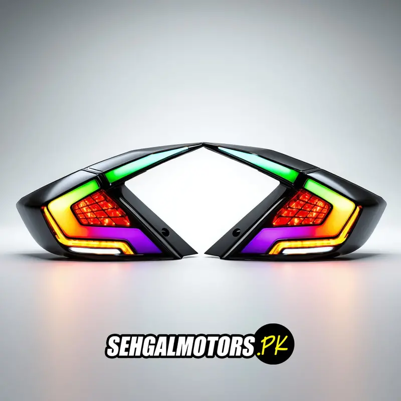 Honda Civic Rgb Style Lava Back Lamps Light Pair 2016 - 2021 2
