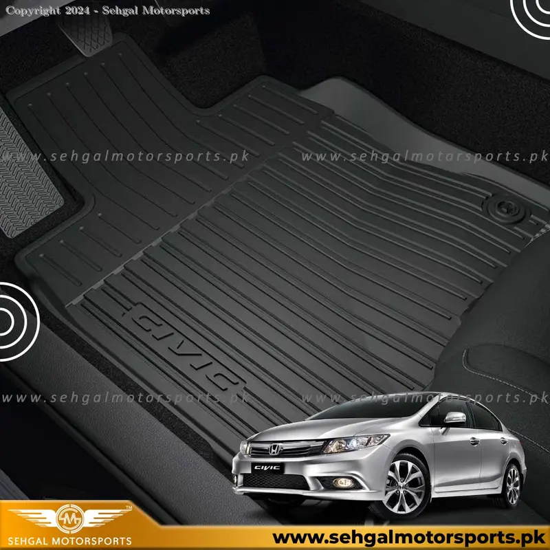 Honda Civic Rubber Floor Mat Black Model 2012-2016 1