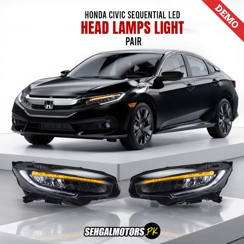 Honda Civic Sequential Led Head Lamps Light Pair 2016 - 2021 1