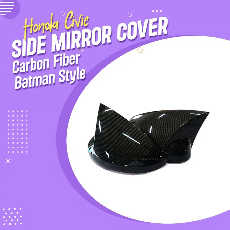 Honda Civic Side Mirror Cover Carbon Fiber Batman Style 2022 - 2025 1