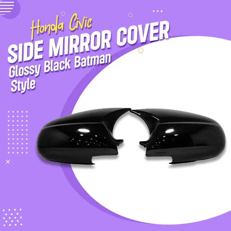Honda Civic Side Mirror Cover Glossy Black Batman Style 1996 - 1999 1