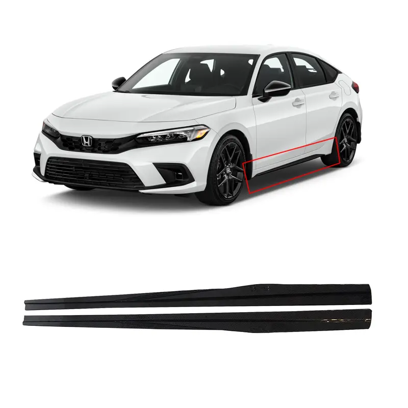 Honda Civic Side Skirts Carbon Fiber Black 2022 - 2025 1