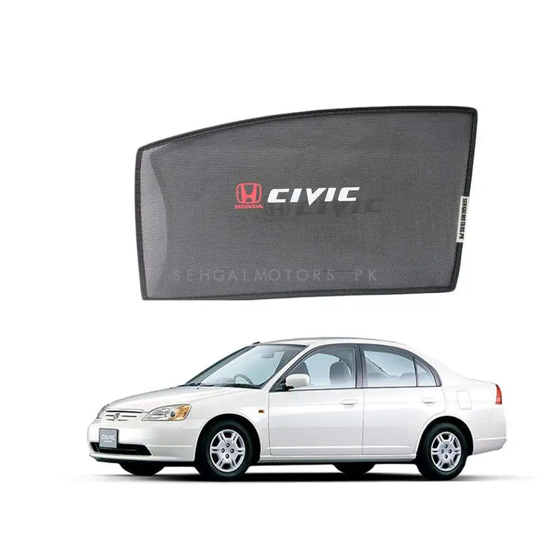 Honda Civic Side Sunshade With Logo 2001 - 2004 - Sun Shade | Parda 1