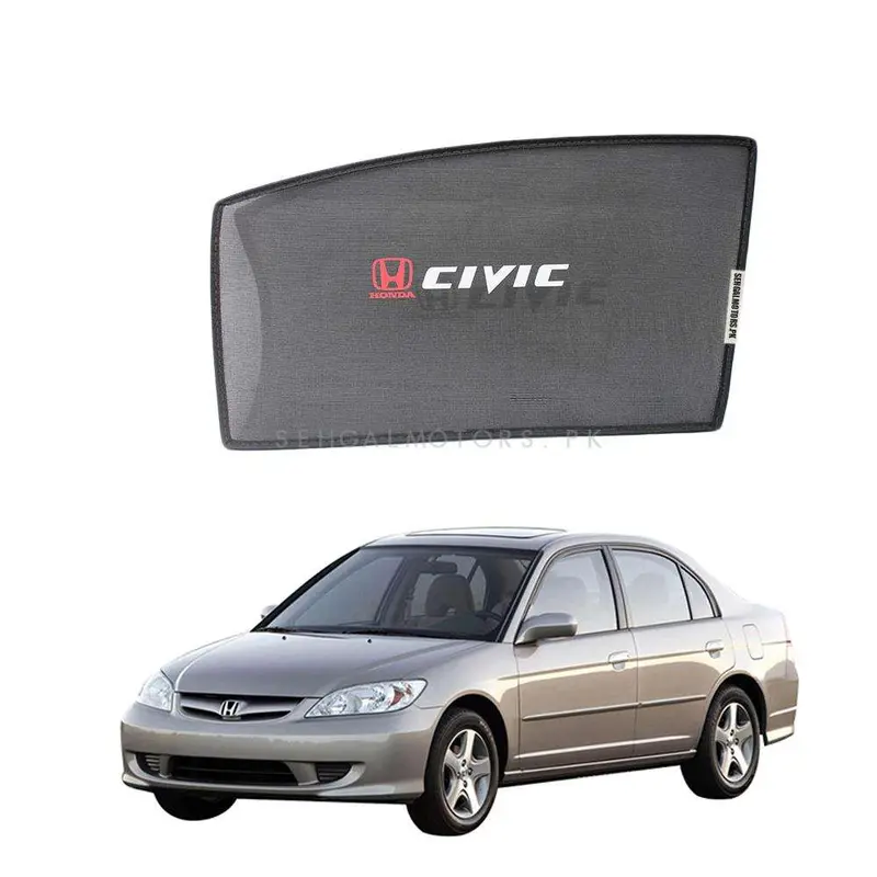 Honda Civic Side Sunshade With Logo 2004 - 2006 - Sun Shade | Parda 1