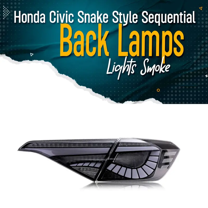 Honda Civic Snake Style Sequential Back Lamps Lights Smoke 2022 - 2025 1