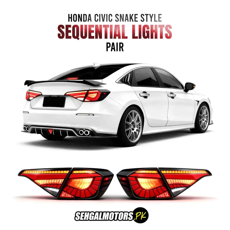 Honda Civic Snake Style Sequential Lights Design B 2022 - 2025 1