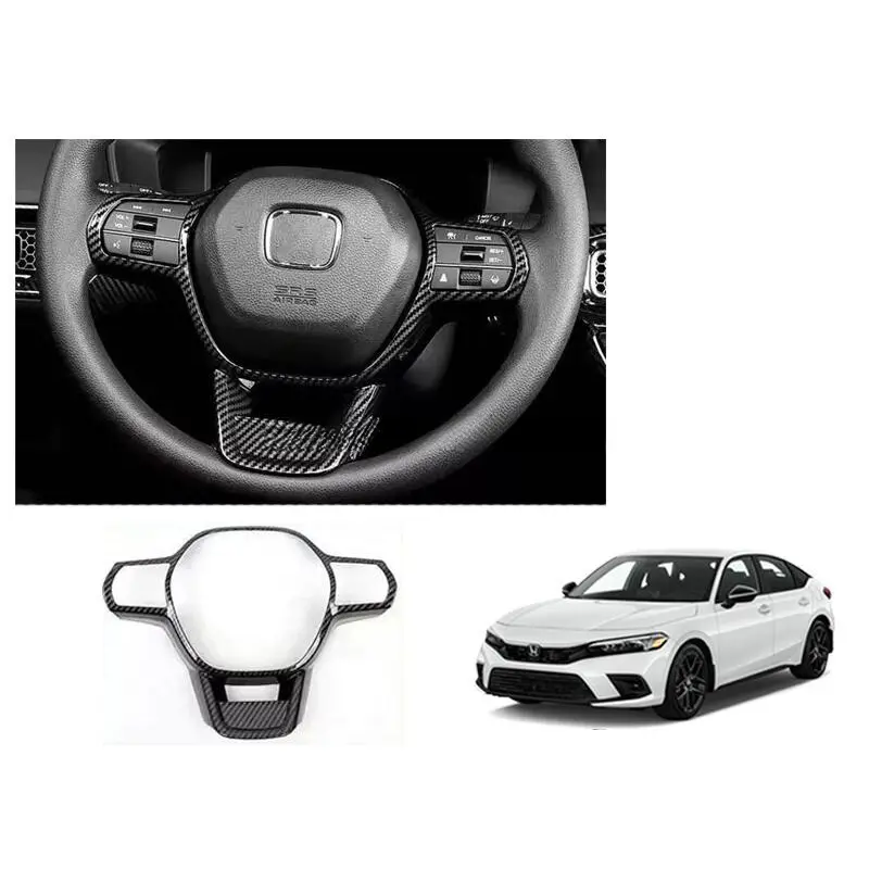 Honda Civic Steering Wheel Trim Carbon Fiber Model 2022-2024 1