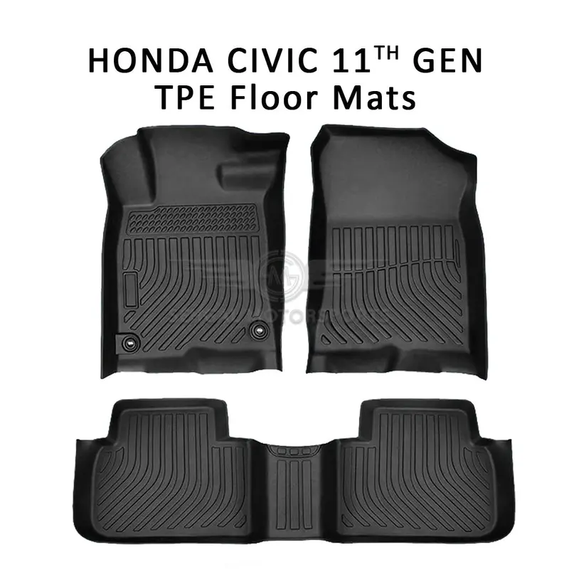 Honda Civic Tpe Floor Mats (Black) Model: 2022-2024 1