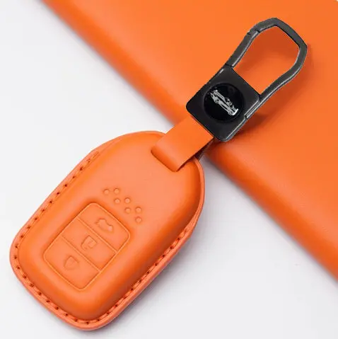 Honda Civic Tpu Key Cover Camel 2016 - 2021 - - Leather Texture 1
