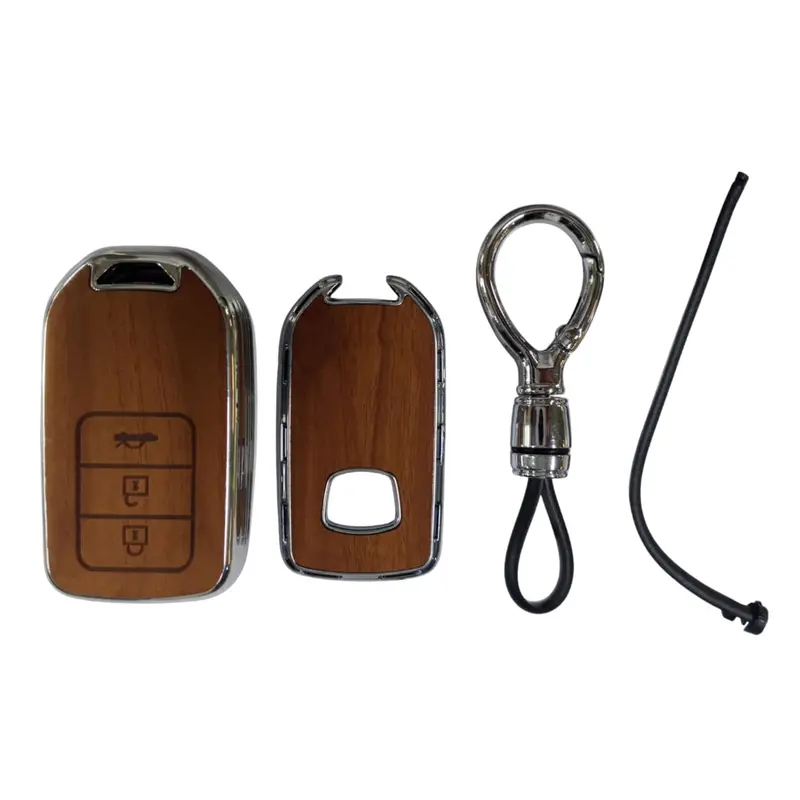 Honda Civic Tpu Key Cover Wooden Style 2016 - 2021 1