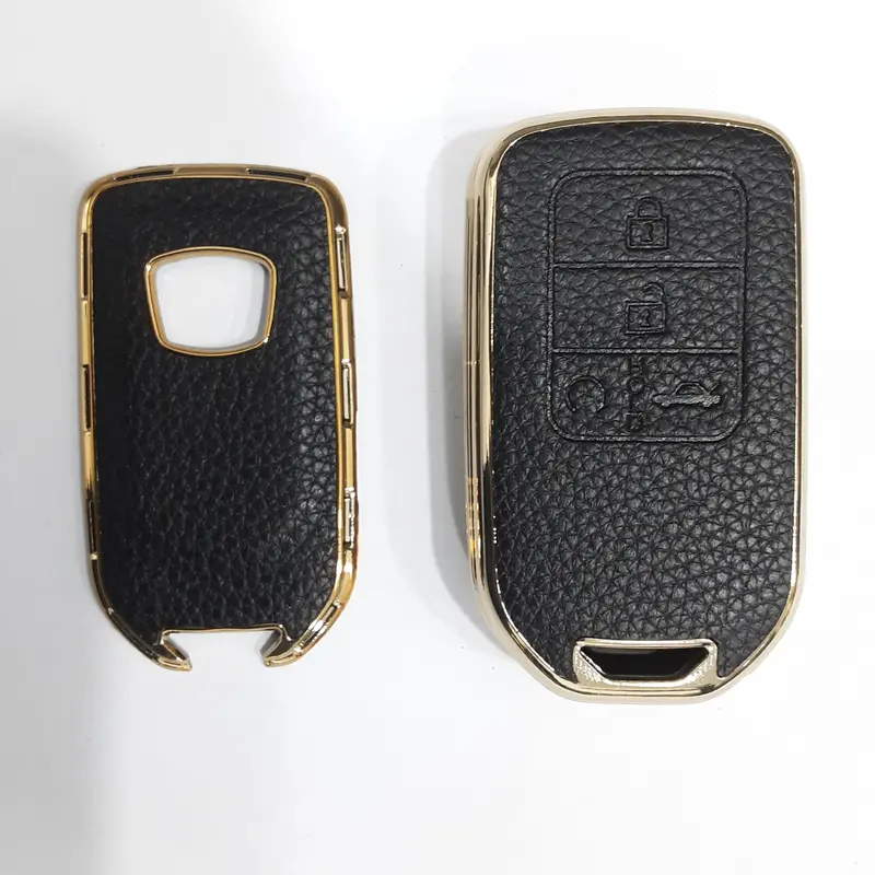 Honda Civic TPU-Leather Key Fob Cover — Black & Brown Styling