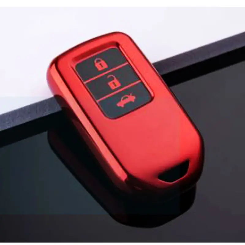 Honda Civic Tpu Plastic Key Cover 3 Button Red 2017 - 2021 2
