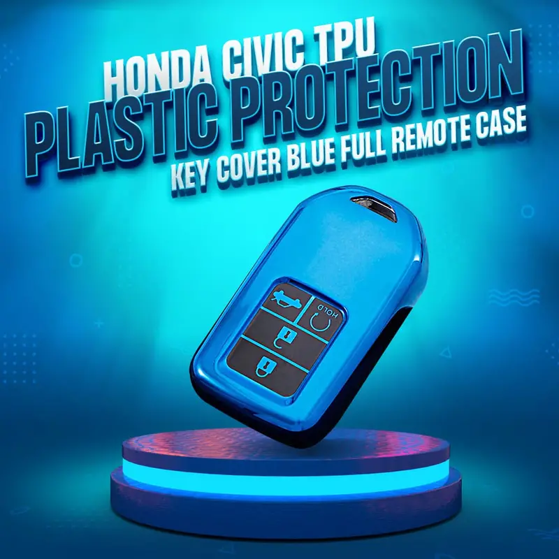 Honda Civic Tpu Plastic Protection Key Cover Blue - Full Cover Remote Case Keyless Protector Jacket 1