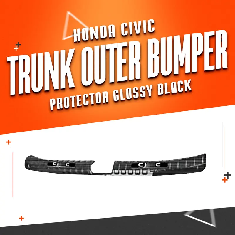 Honda Civic Trunk Outer Bumper Protector Glossy Black 1