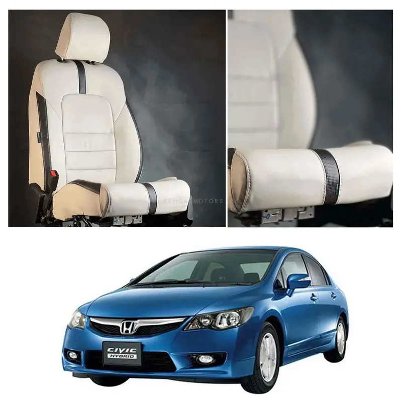 Honda Civic Type R Beige Black Seat Covers 2006 - 2012 1